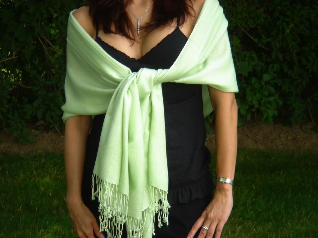 (Honey Green Shawl/Cashmere Scarf/Wool/Silk Dew Shawl) Shawl/Shawls/Scarf/Scarves/Wrap/Stole/Muffler/Cape/Ruana/Blanket/Throw/Pashmina Regular