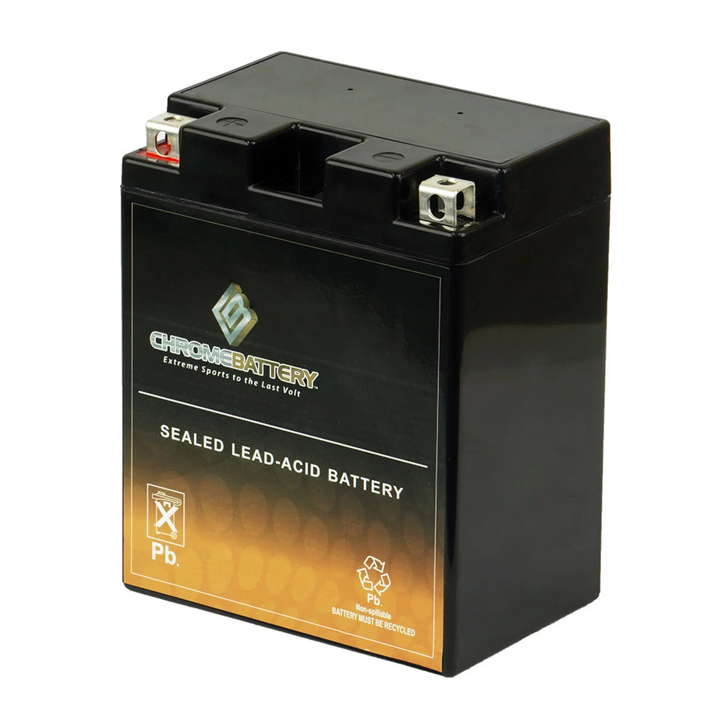 360cc (14AH-BS 2009 CCA) 12 Chrome Battery Ah, Kawasaki Battery 210 Atv Kvf360 for Prairie YTX14AH-BS Volt,12