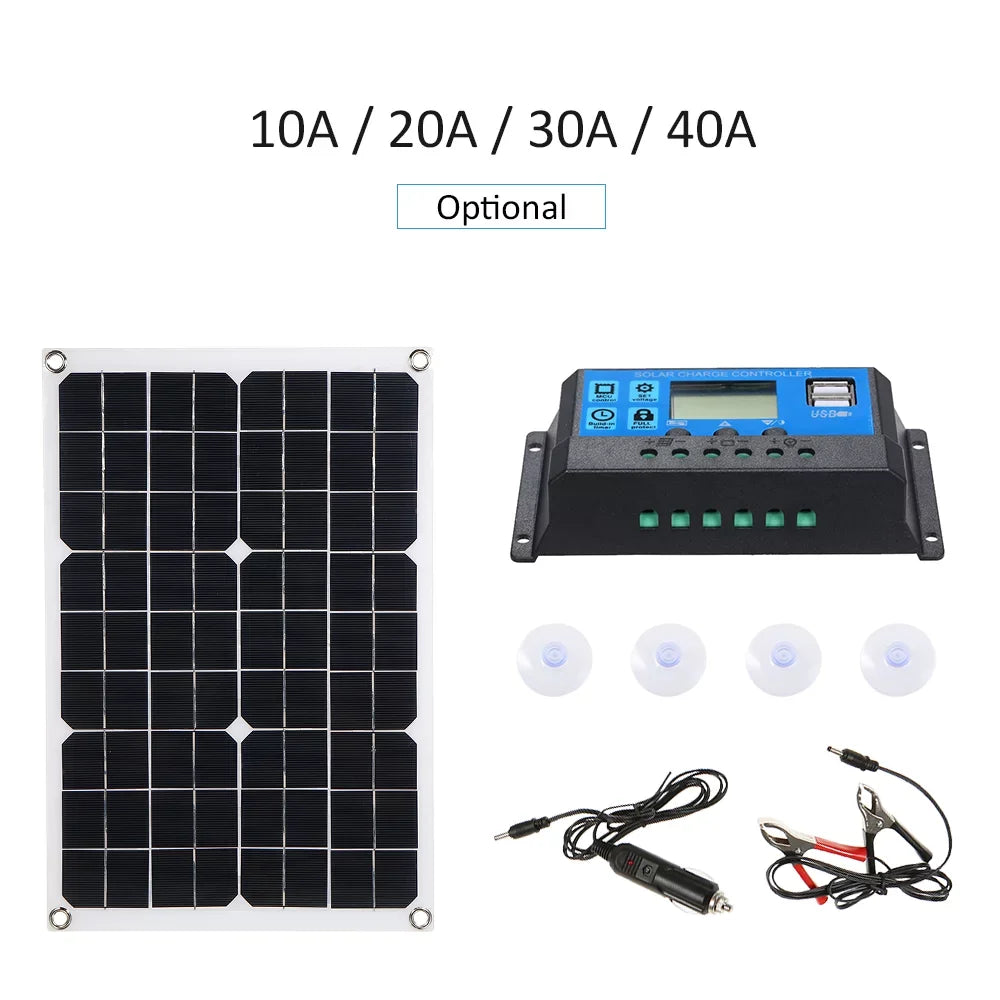 IP65 Charge /24V 50W Dual Solar USB Resistance Charge & Controller 2 Solar 5V/18V with Output Water Intelligent DC Ports PWM Regulator Panel Car
