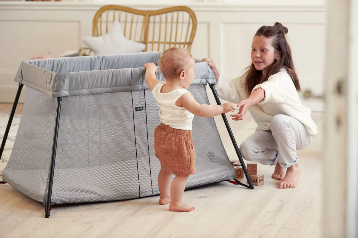 Light BabyBjorn Silver Crib Travel Sheet Bundle Pack and Fitted