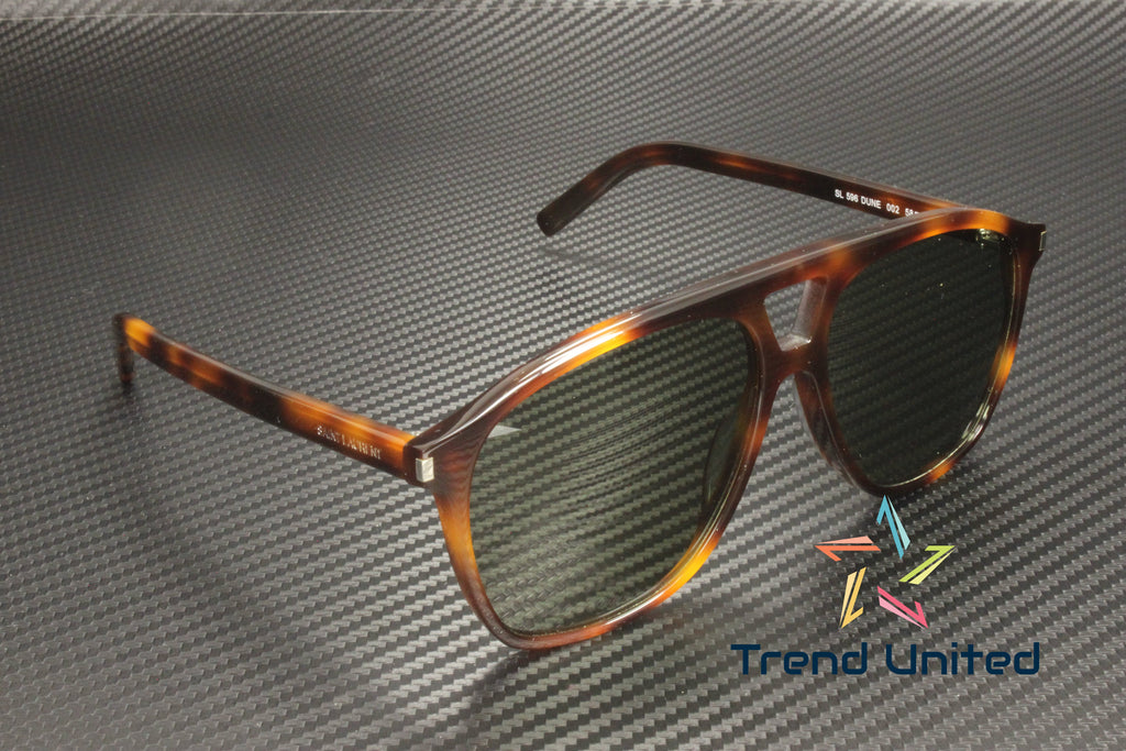 SAINT SL 58mm Women's Green 002 LAURENT DUNE Sunglasses Havana Pilot 596