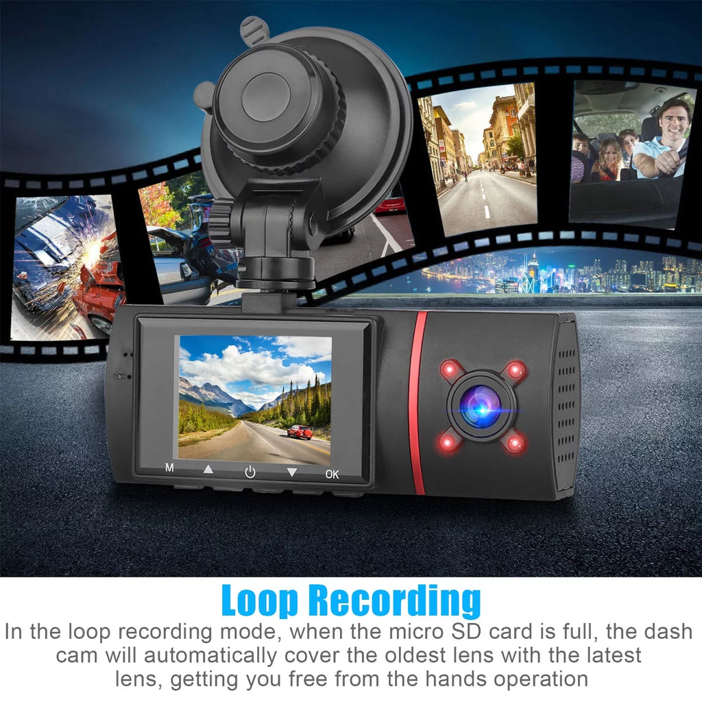 Camera IPS Monitor Wide 1080P Front Car Driving Angle, WDR, Dual Dashboard Car Recording, DVR Dash G-Sensor, Loop Parking and 2" 170° Recorder Vision, with Inside Screen, Night EEEKit with Car Cam,