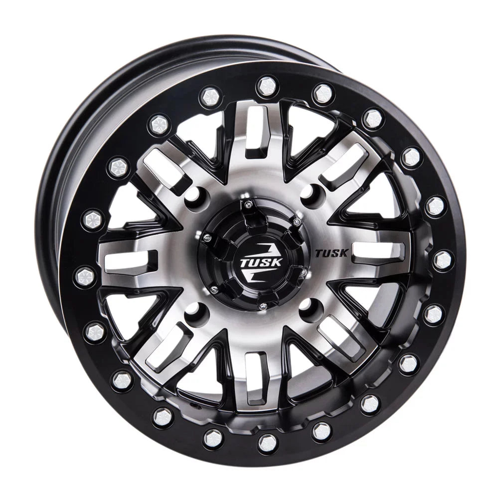 Teton For 2 14x7 YAMAHA 4.0 2022 Machined/Black 1000 3.0 RMAX + 4/156 Wheel Tusk Beadlock Sport Wolverine