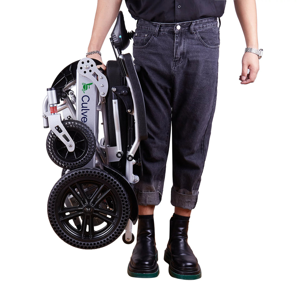 Alton Foldable Electric Wheelchairs Mobility 360lbs - Power miles - 500W SILVER 20 - Exclusive - Lightweight and