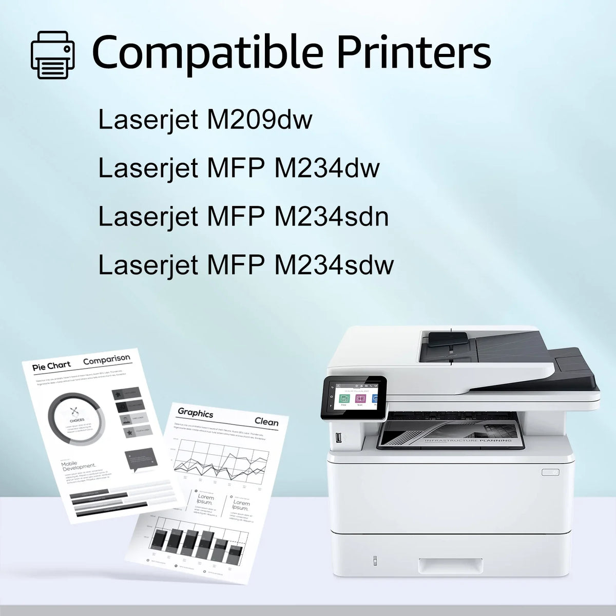 Replacement Laserjet Toner MFP M234sdw HP HP M234dw M209dw GREENCYCLE with 8 Cartridge (No Printer for W1340A 134A Black Compatible Chip) M234sdn