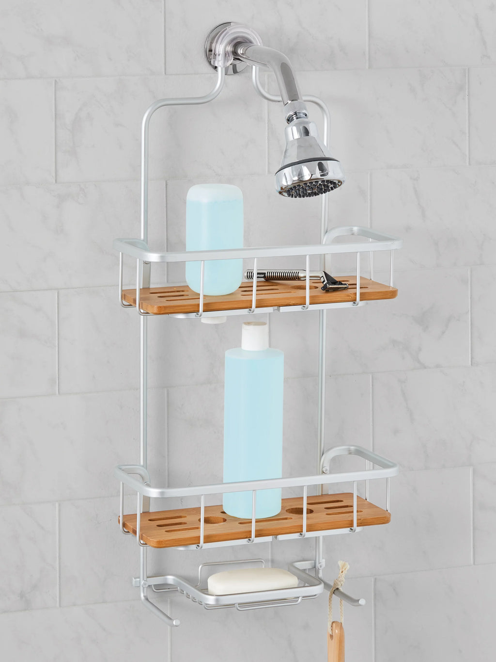 Proof Shelves, Bamboo & Gardens Chrome Rust Shower Homes Caddy Aluminum Better Satin with