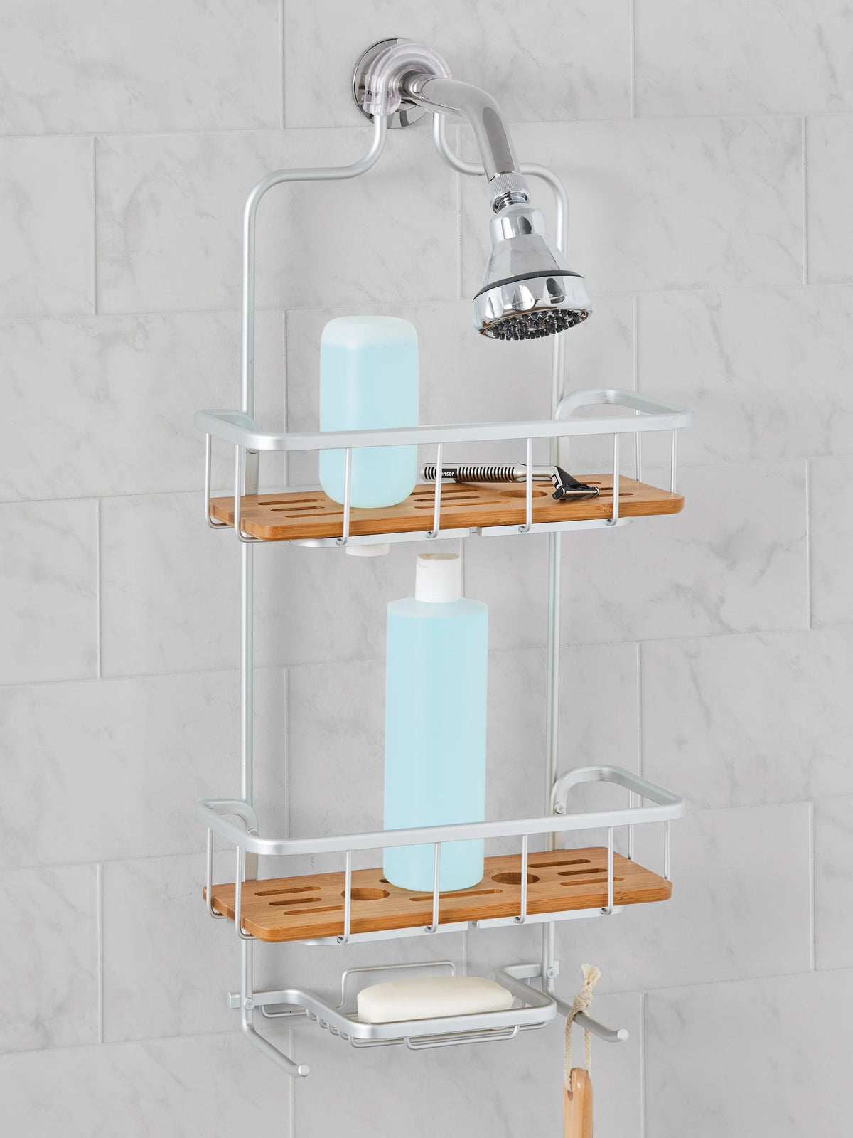Proof Shelves, Bamboo & Gardens Chrome Rust Shower Homes Caddy Aluminum Better Satin with
