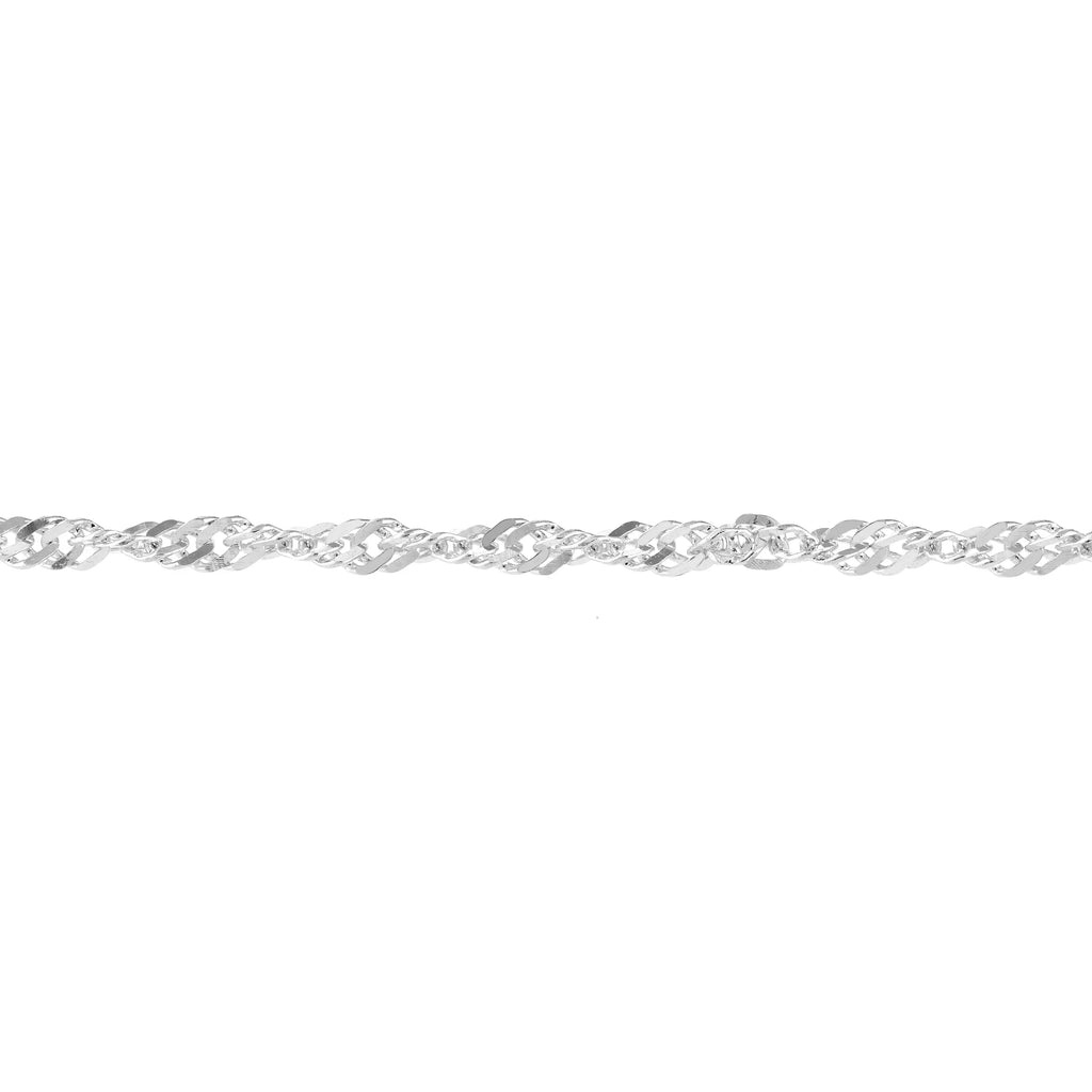 Women's 14K Gold 9"-10" Adjustable Anklet Singapore 1.7mm White