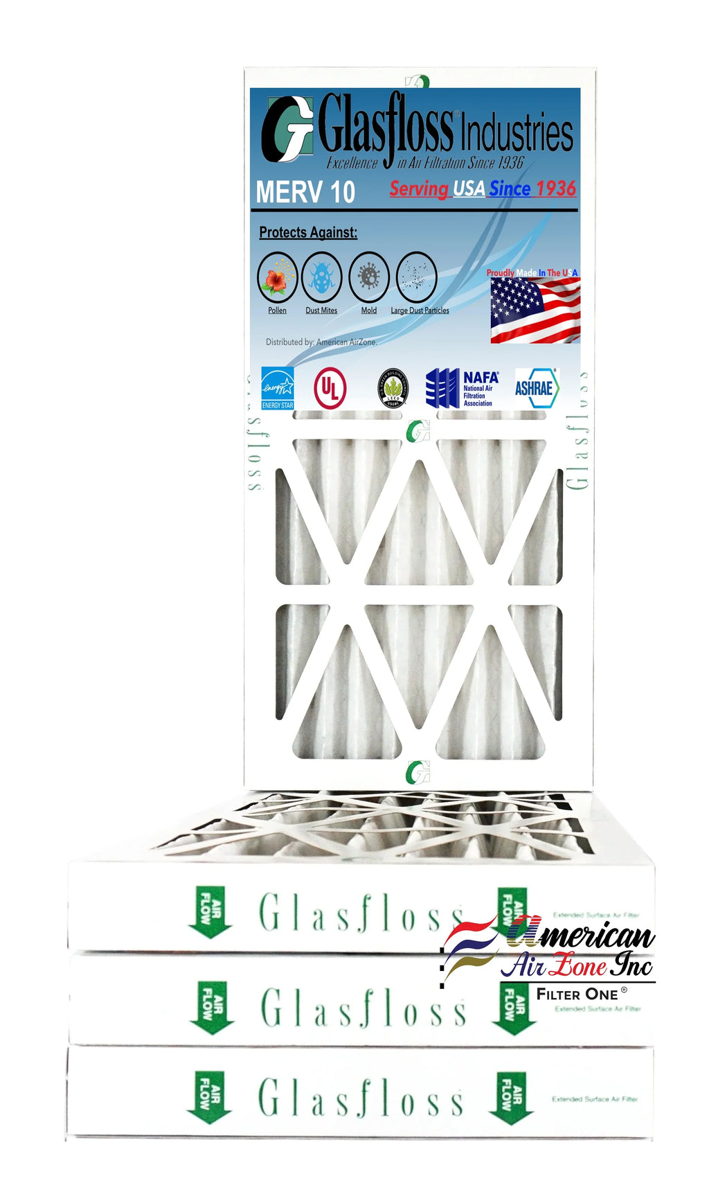 In MERV - Glasfloss - 4) of 10x30x2 USA. or Home HVAC or (Pack Air Filter Made Furnace Pleated - - The Filter Filter Office 2" Air 10 AC - - Air