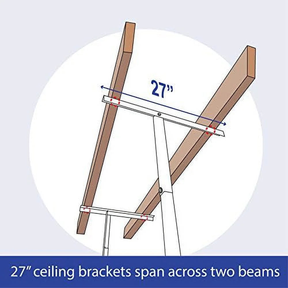 storage 18"-33") adjustable 2x8 overhead (white, weight overhead - rack garage capacity - height pound rack steel storage 400