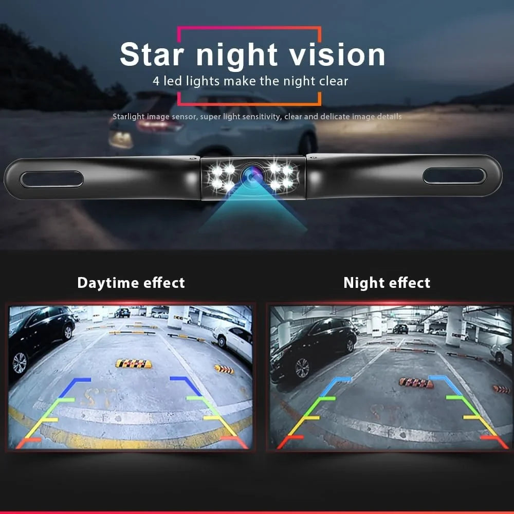 Camera Backup HD Rear Plate Vision,podofo License Waterproof Ultra Rear Night Camera Camera Reverse View HD Car
