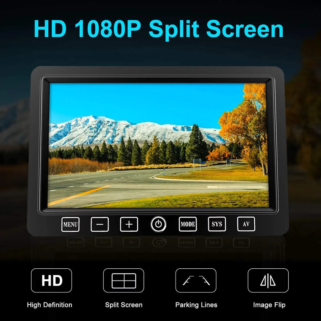 RV/Trailer/Truck Waterproof 7" Touch Split Cameras, HD Cam 4 for Screen Dual/Quad Monitor Backup Parking Recording w/ IP69 Button, Supports 7-inch Fookoo 1080P Wireless Lines View (DW701) Rear Camera,