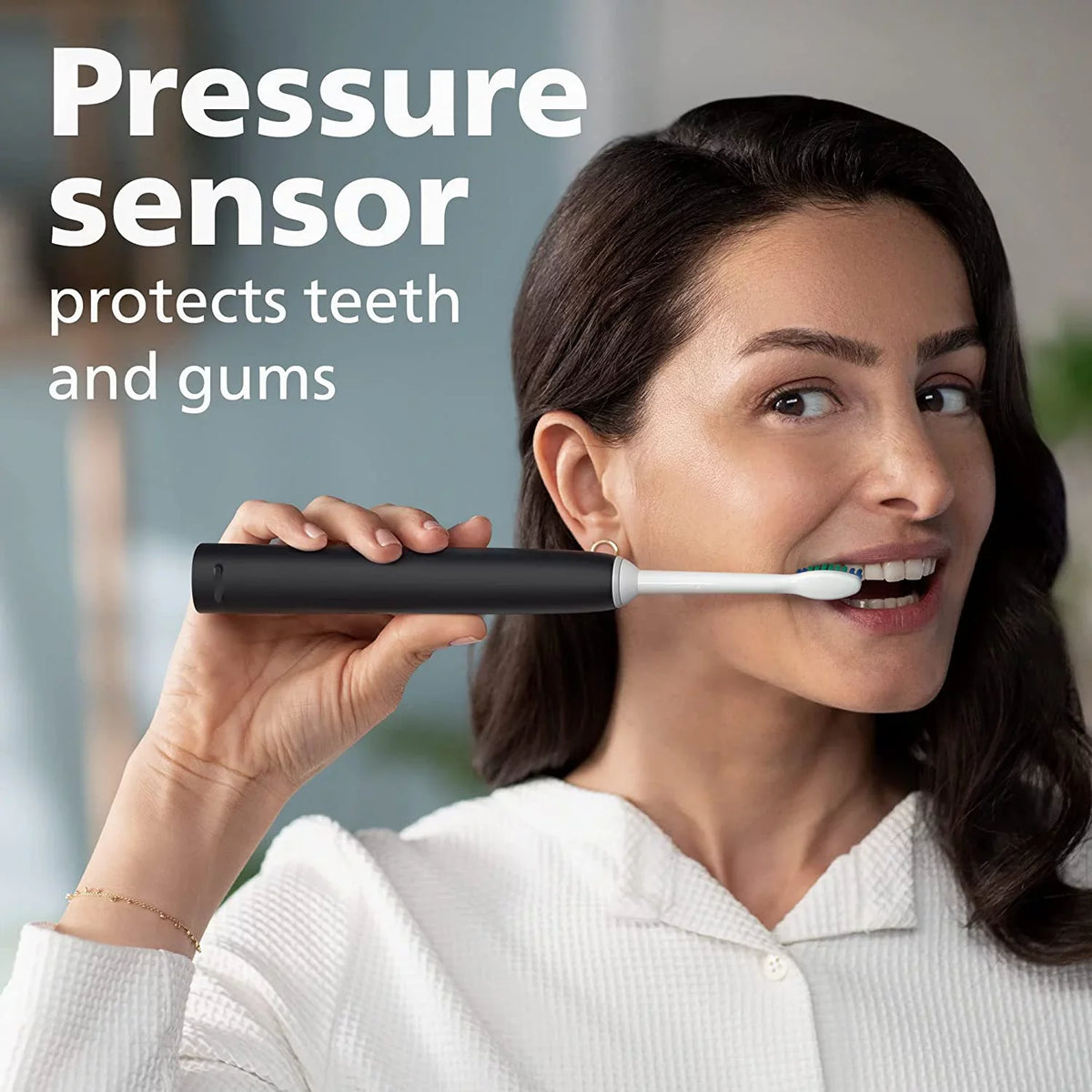 4100 Philips Sonicare Rechargeable Toothbrush, Toothbrush Black Sensor, Pressure Power with Electric