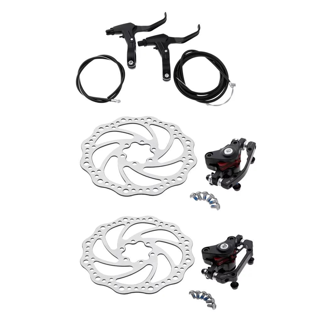 Front And Bike Bolts Brake Mechanical 160mm Whit And Cable Disc Rear