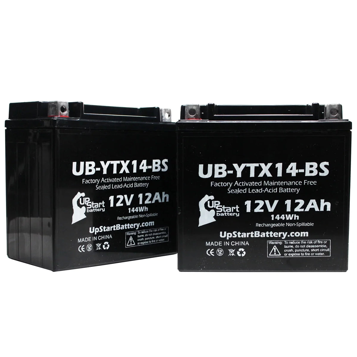 CC - 800 2-Pack UB-YTX14-BS Free, Factory Activated, GS Replacement Battery F800ST, BMW Maintenance UpStart Motorcycle 12V, Battery 12AH, 2011