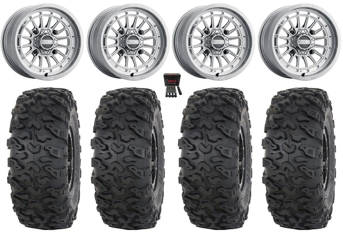 Honda Cut / T4 Roctane Tires Delta Pioneer MetalFX 1000 Gm Contrast Can-Am Maverick Wheels 15" X3 / Talon 30"