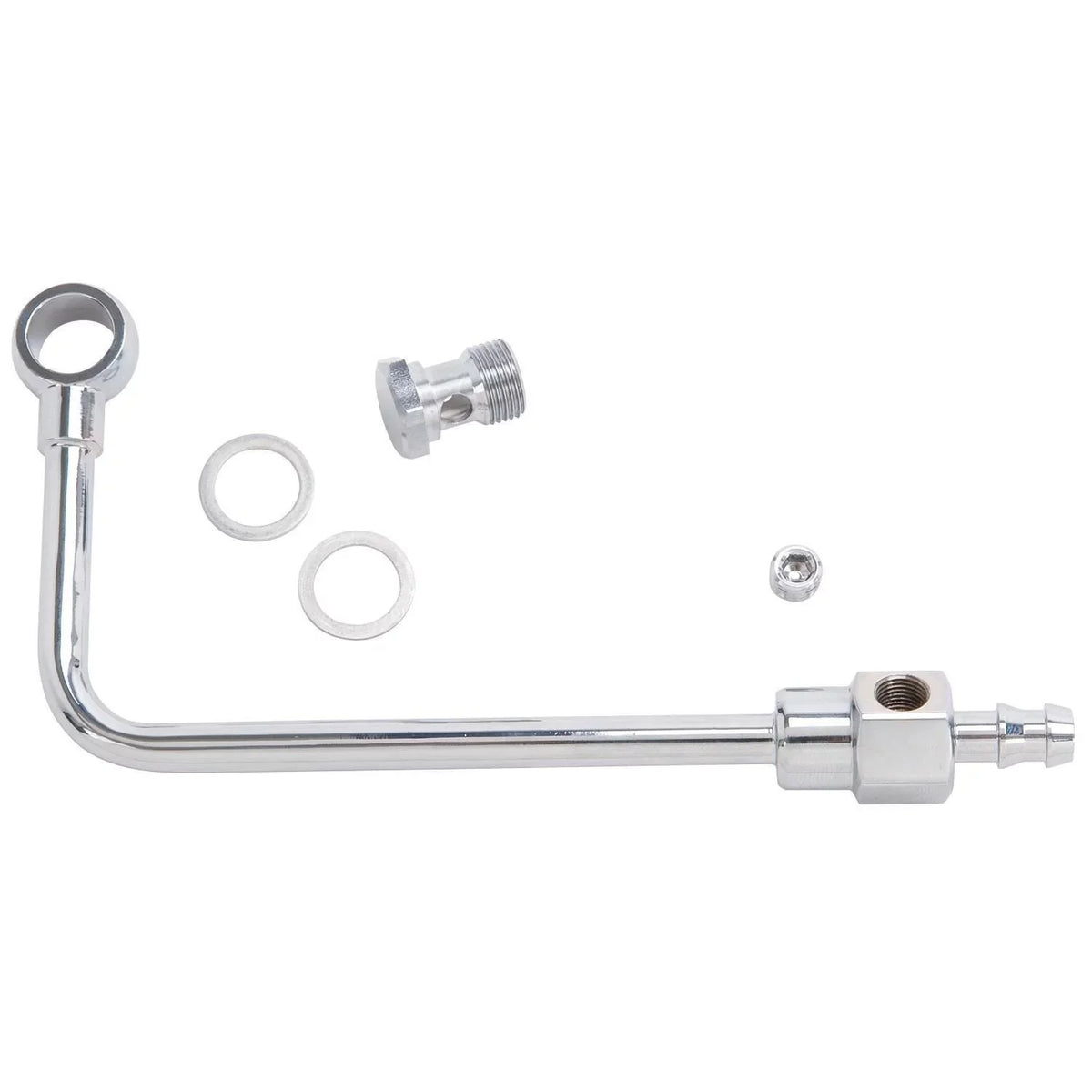 3/8 Barb 8126 with Steel Chrome Line Kit Edelbrock Fuel Fitting