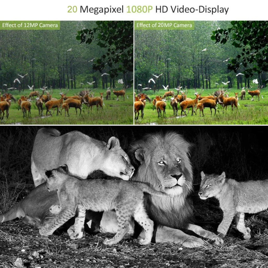 16MP .0" with Camera LCD Wide Night IR Lens Game LEDs degree 120 Water Angle Camera Mini Scouting Wildlife and Cam 1080P