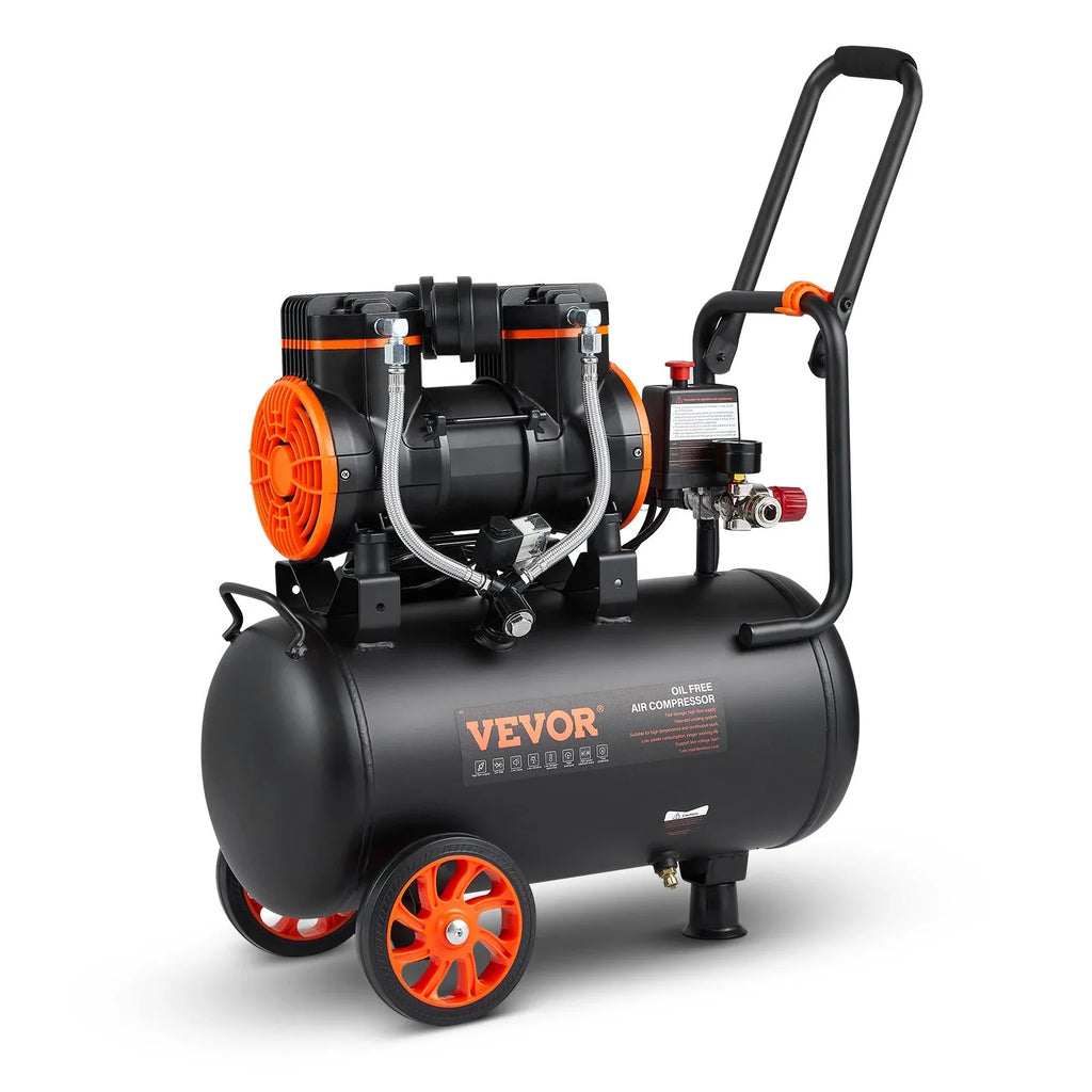 Ultra 90PSI, CFM Quiet 6.3 VEVOR Oil-Free, 1450W, dB @ 70 Compressor, Air Gallon, 3.35