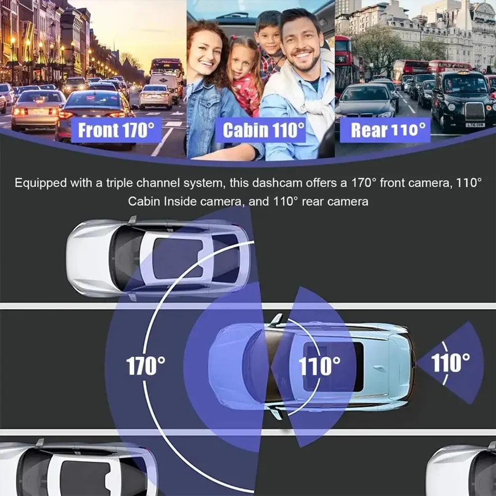 Dash DVR DVR Inch Camera 1080P Cam 3-Lens Camera,Inside Inside Screen Dash Nebublu 3-Lens Camera Dash Rear 2 Rear 3-Lens Support DVR Pinnaco Inch Dash 1080P 1080P Camera Dashcam