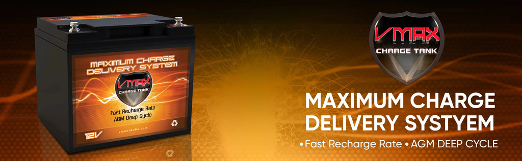 Vmaxtanks Outsunny Boat AGM 50lb Battery Trolling 12V Fishing MR86-50 for Thrust 50AH 12V Electric Motor
