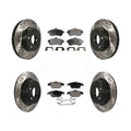 Rear Kit C250 Rotors - And Mercedes-Benz Slotted C300 Pads Drilled For Front C230 Auto KDF-100354 Brake Coated Disc Transit Semi-Metallic