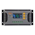 Solar Power Battery Charge 12V-48V Auto Charge PWM LCD Output Detection Solar Charging USB 5V Battery Controller Bulk/Boost/Float Controller Display 30A Dual Controller Vistreck 12V/24V/36V/48V with