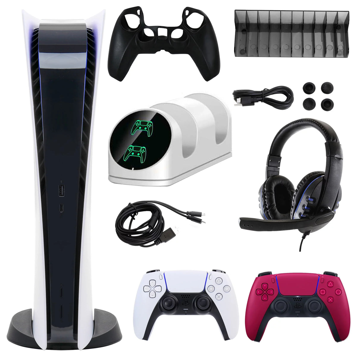 Digital Digital (PS5, Controller Kit Console Sony Red 5 Dualsense Extra PlayStation Accessories PlayStation with and Version)