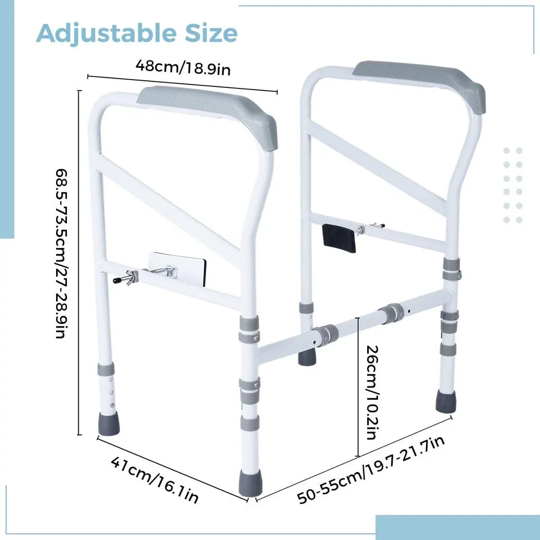 Toilet All for Adjustable Toilet Mats, Support Toilet Safety Frame, Standing Handles Toilet Non-Slip Rails Large Safety for Fit Toilets Aid Disabled, Free-Assembly, with Elderly,