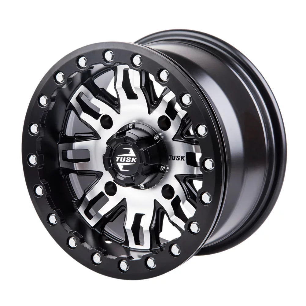 Teton For 2 14x7 YAMAHA 4.0 2022 Machined/Black 1000 3.0 RMAX + 4/156 Wheel Tusk Beadlock Sport Wolverine