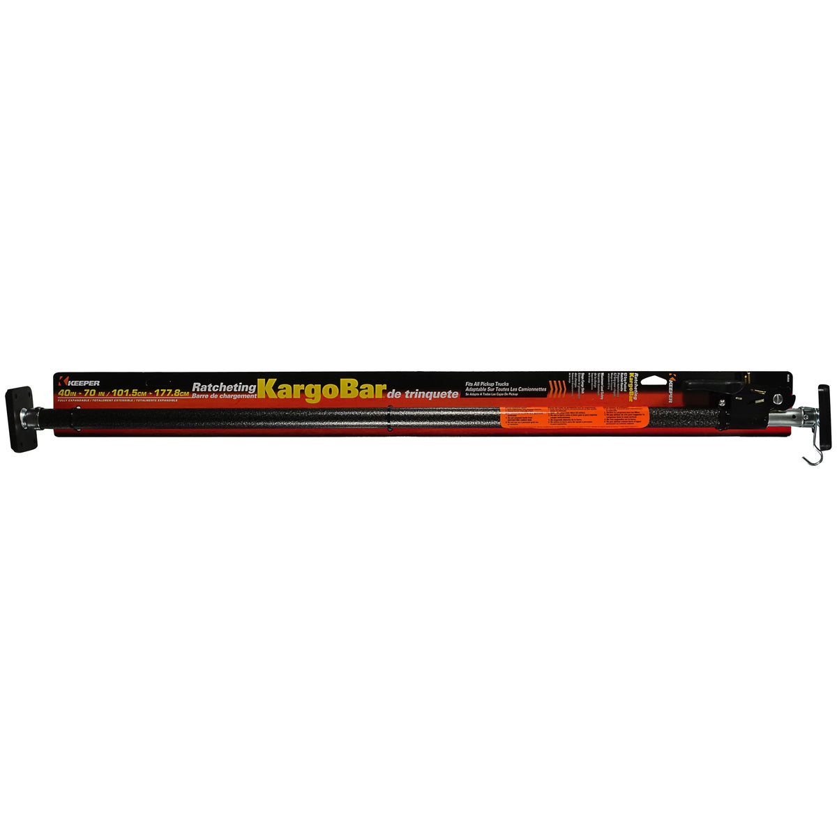 '- From Cargo Bar Black/Silver, Adjustable - Ratcheting 40"-70" Keeper