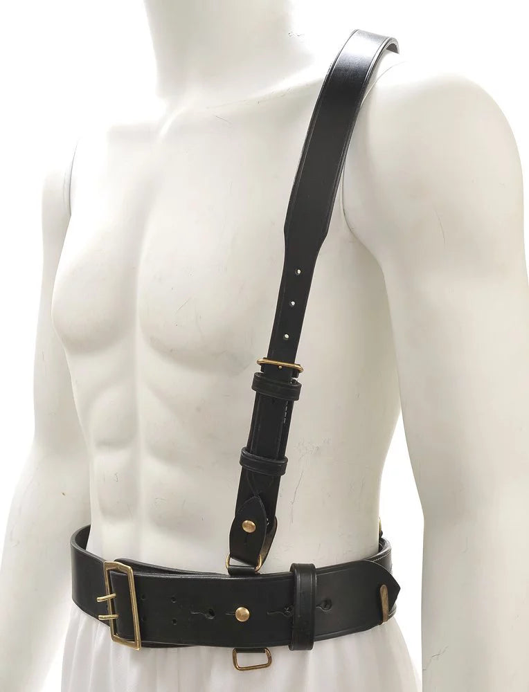 with Browne WW1 Sam will Black 42"- Strap Shoulder Belt Leather 45" fit