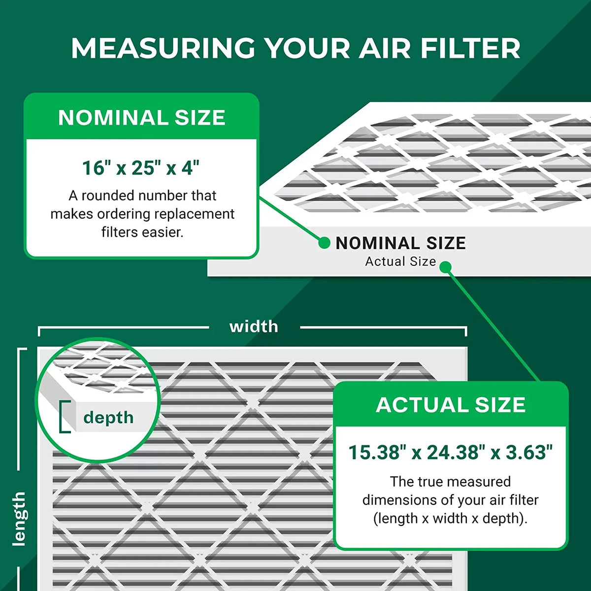 AC (12-Pack) Filters MERV 16x25x4 Furnace Pleated HVAC 8 Air Filterbuy