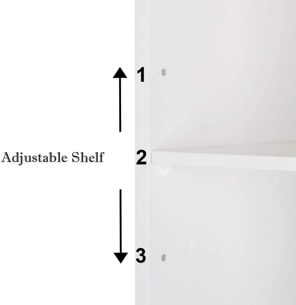 Cabinet with White BSL Medicine Shelves Organizer Bathroom Cabinet 2 Wall Storage Adjustable Mirrored Door and Mount Single