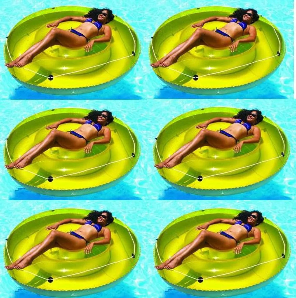 Tan Swimline 72" Float Lounger Swimming Pool Island 9050 6-Pack Sun Inflatables,