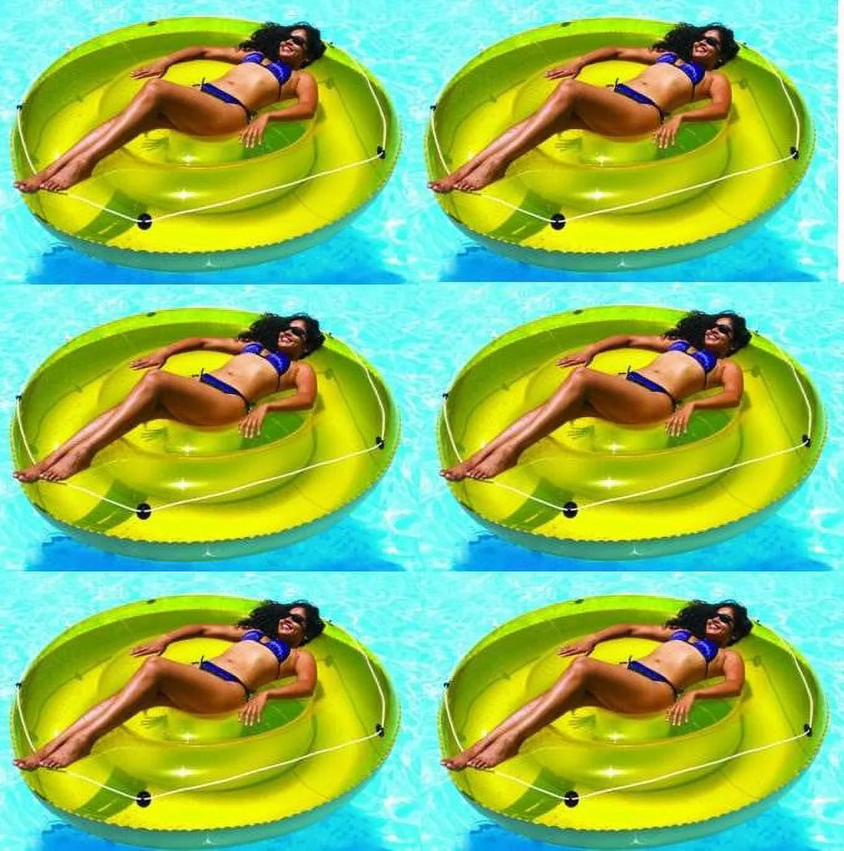 Tan Swimline 72" Float Lounger Swimming Pool Island 9050 6-Pack Sun Inflatables,