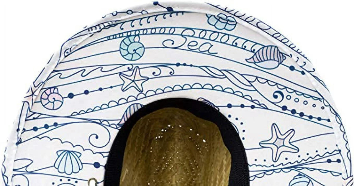 Pattern Malabar All, Straw & Kids Hat Sunhat, Board, Fabric Lifeguard 3+, Swim, Print Beach, Shells Fishing, Ages Boat, Fits Cruise, Girl, Hat, Paddle Children's Boy