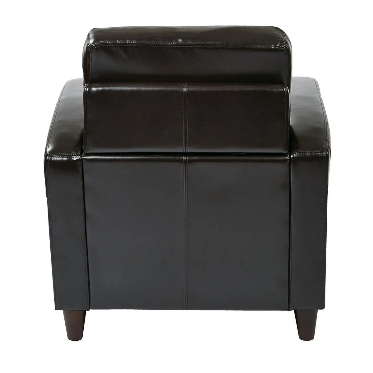 Atlin Faux in Transitional Leather Upholstered Club Espresso 18'' Chair Designs