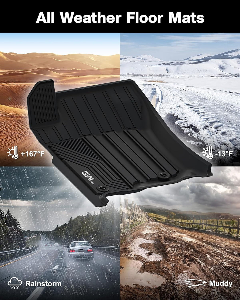 Mats Row Toyota for Black Mats Full GX460) 5 Fit Car Floor Liners 4Runner Liner Set and Cargo & 1st Fit 2nd Mat 4Runner Floor 2013-2024/Lexus 2014-2022 Trunk Seat For Custom GX460 & & 3W