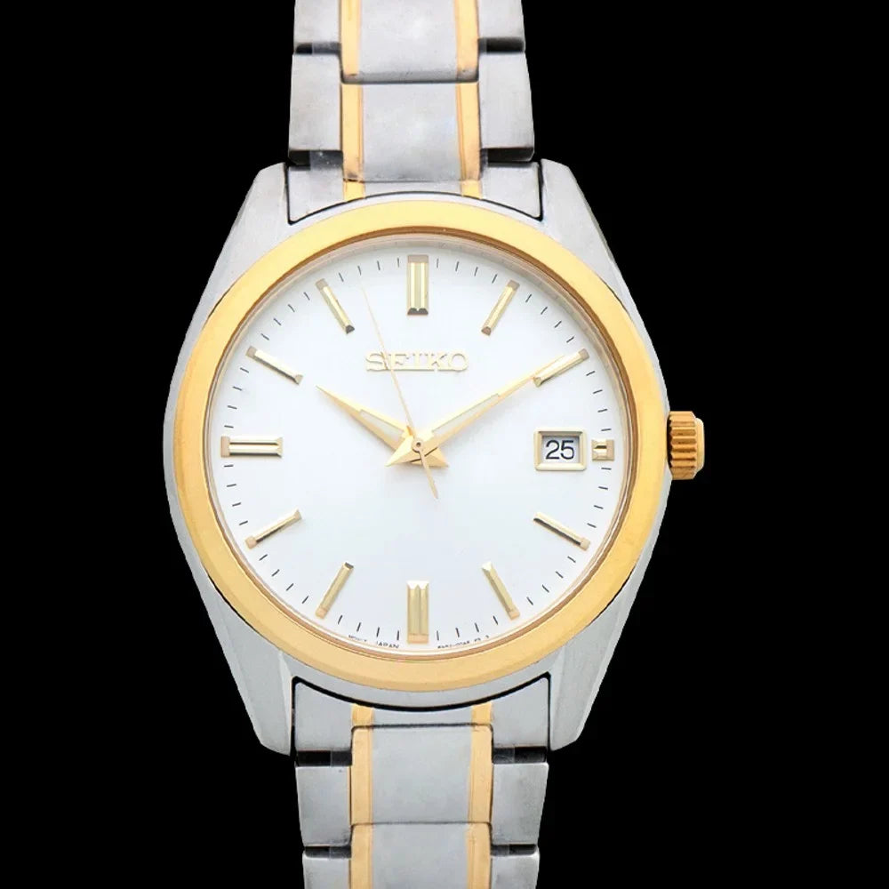 Quartz Two-tone Dial Watch Men's White Seiko SUR312P1