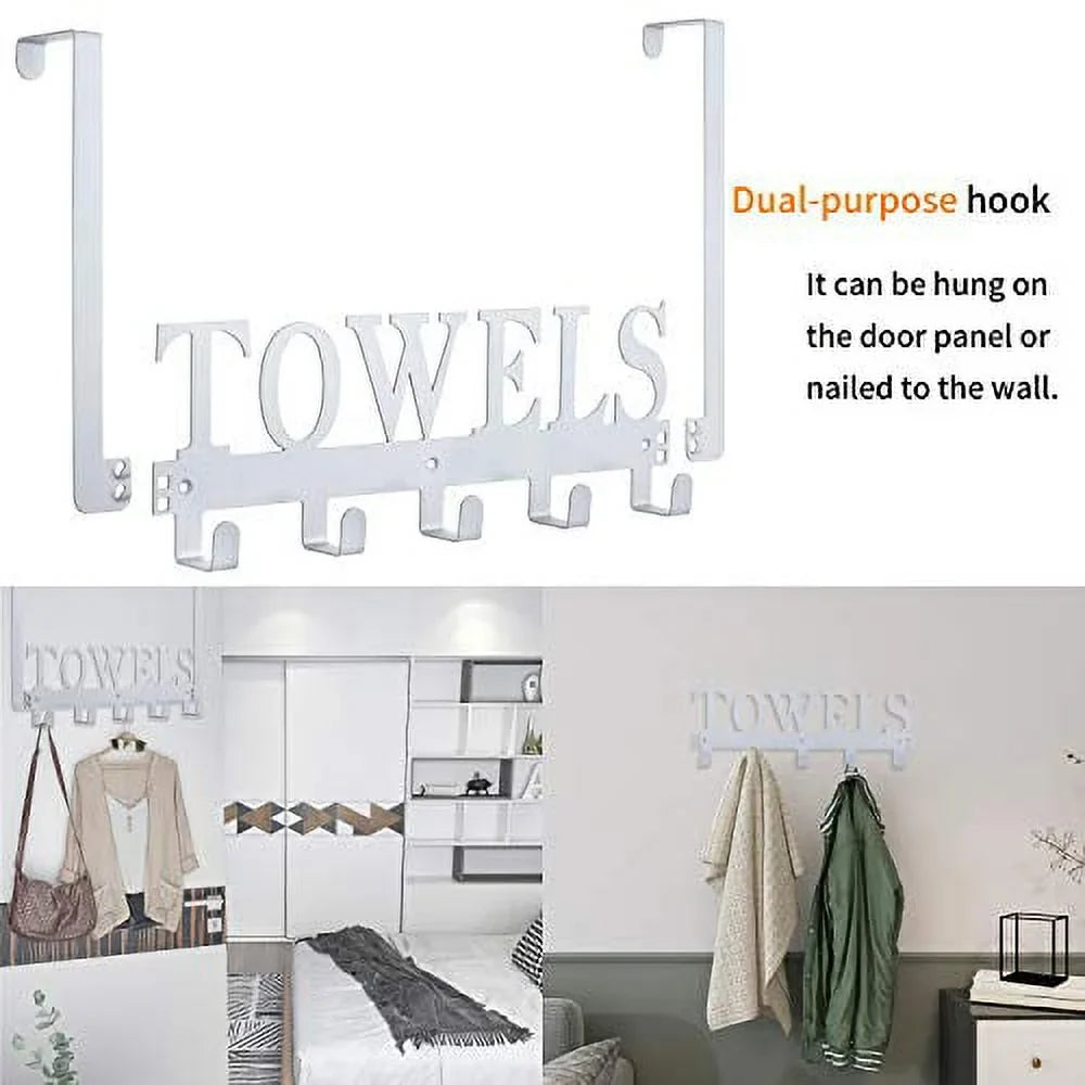 Kitchen The Cupboard Over Door Door (Silver Towel Bathroom, Beach Cabinet Hooks, Bathrobe Hang Towel Gray) Hooks on for Bedroom Wall Towel Holder Mount Rack for Pool The Towels