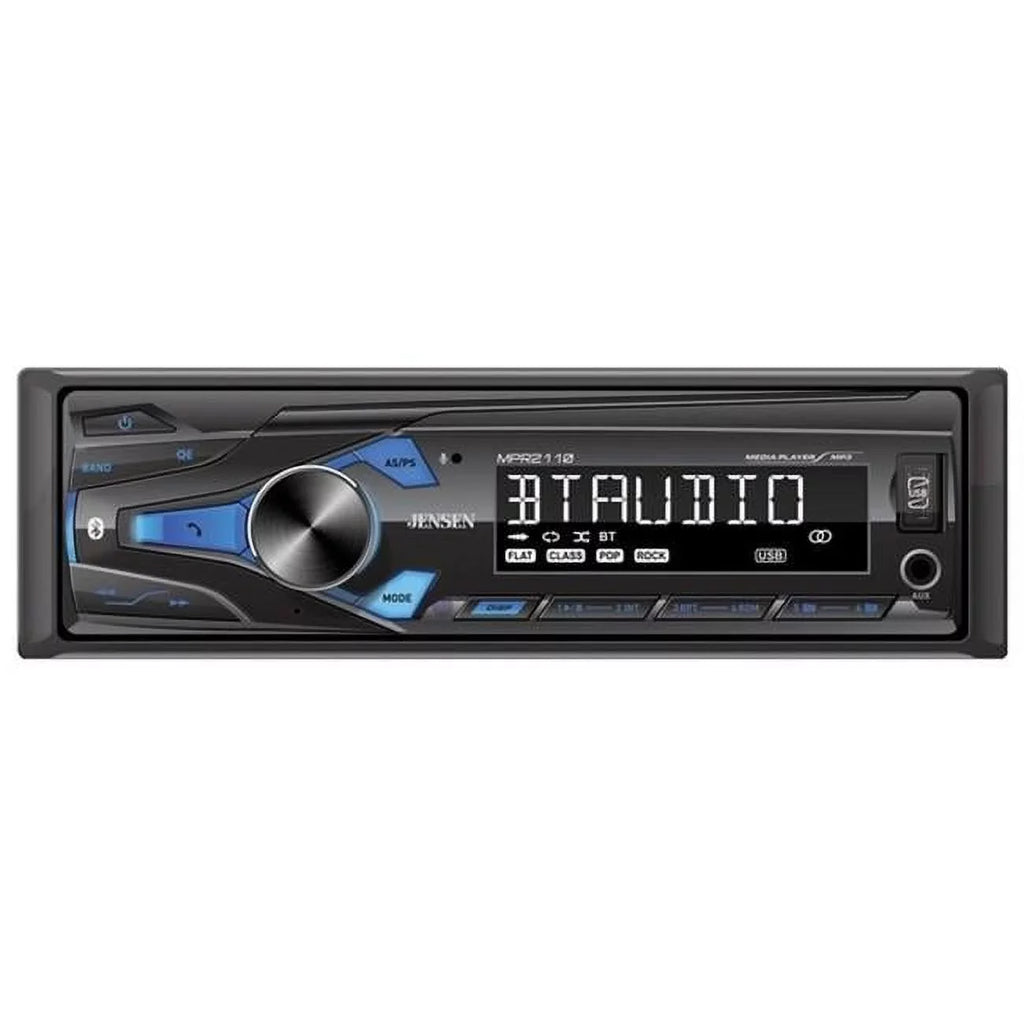 Single Din AM/FM Jensen USB/AUX Stereo Car MP3 MPR2110 Bluetooth Digital