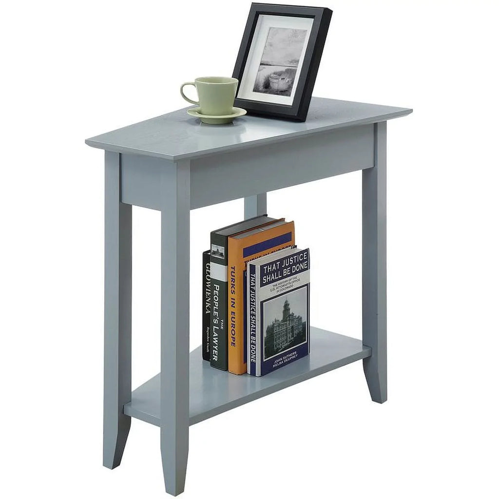 Bottom with Transitional Wood Wedge in Table MDF Pemberly End Gray Row Shelf