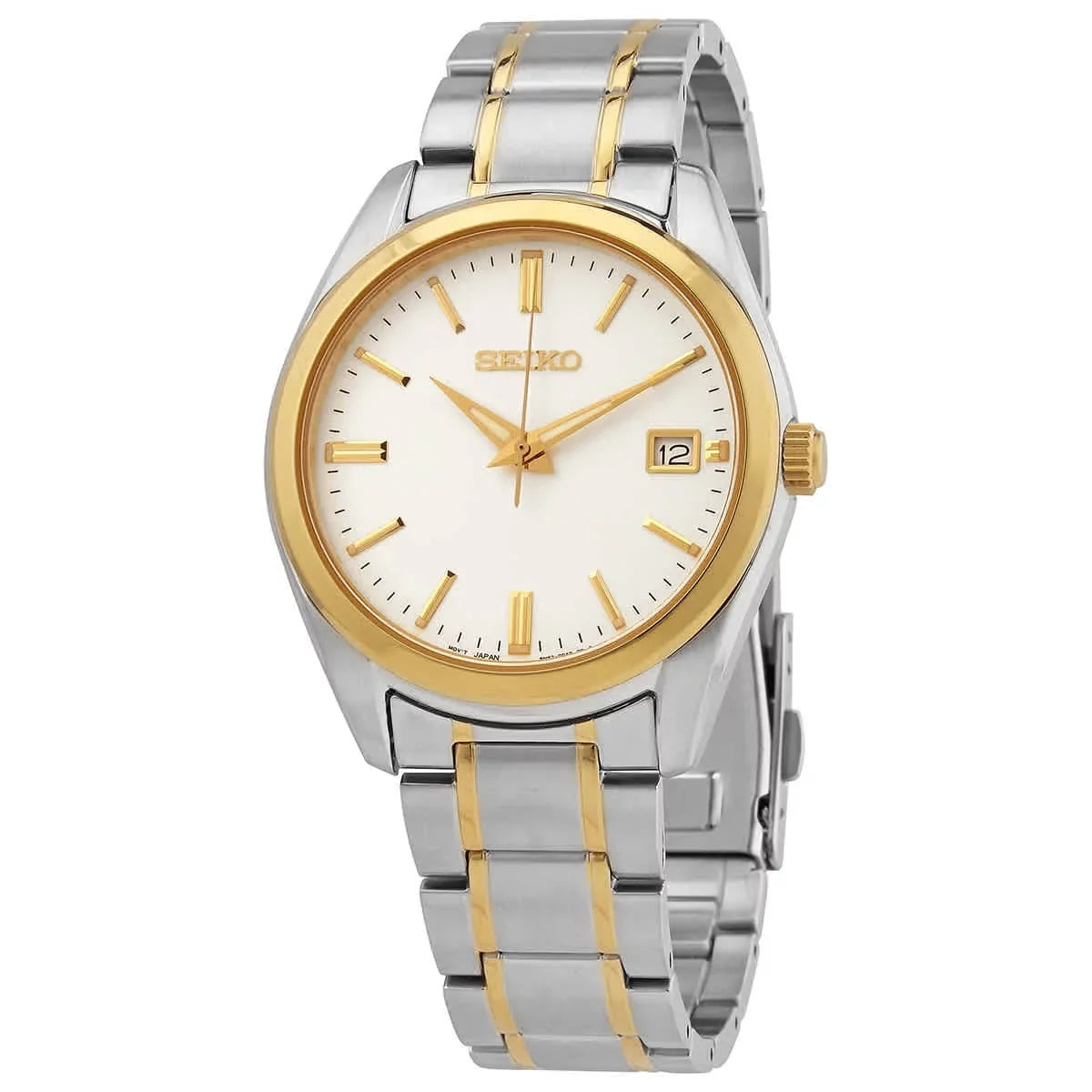 Quartz Two-tone Dial Watch Men's White Seiko SUR312P1