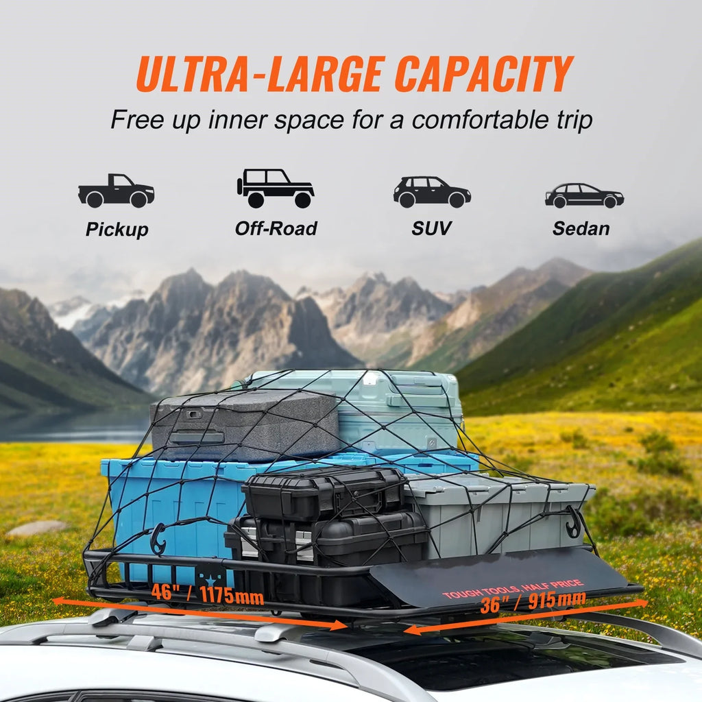 Capacity Truck Rack Car for BENTISM Holder Heavy Cargo 46"x36"x4.5" Duty LBS Basket Roof SUV 200 Top