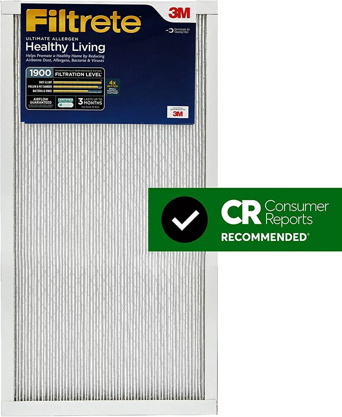 0.78) Ultimate 1900, Air Filtrete 13.81 dimensions 14x30x1, 6-Pack x Furnace Healthy (exact 29.81 Living Allergen, MPR x AC Filter,