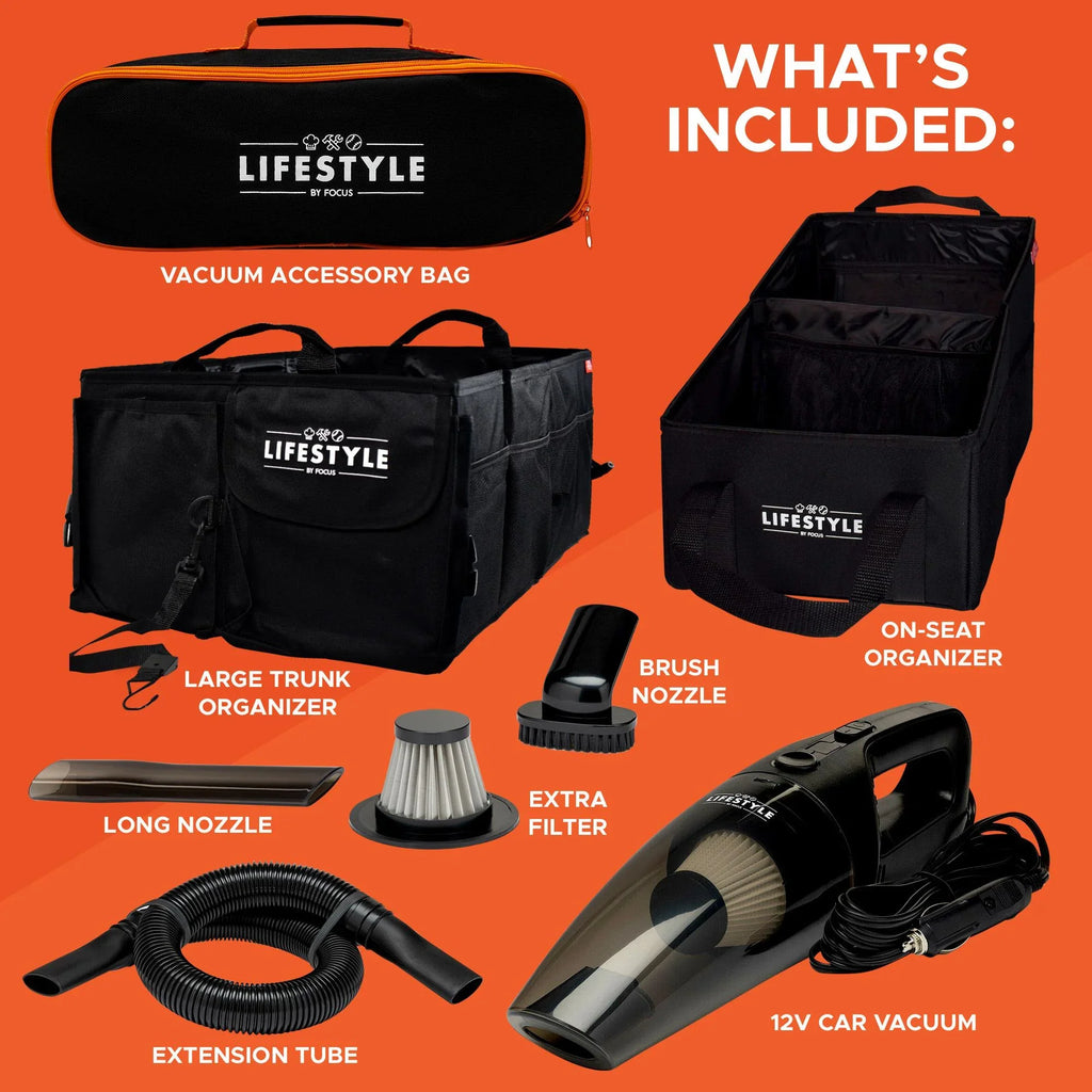 Lifestyle Set and Focus Car Vacuum Organizer by