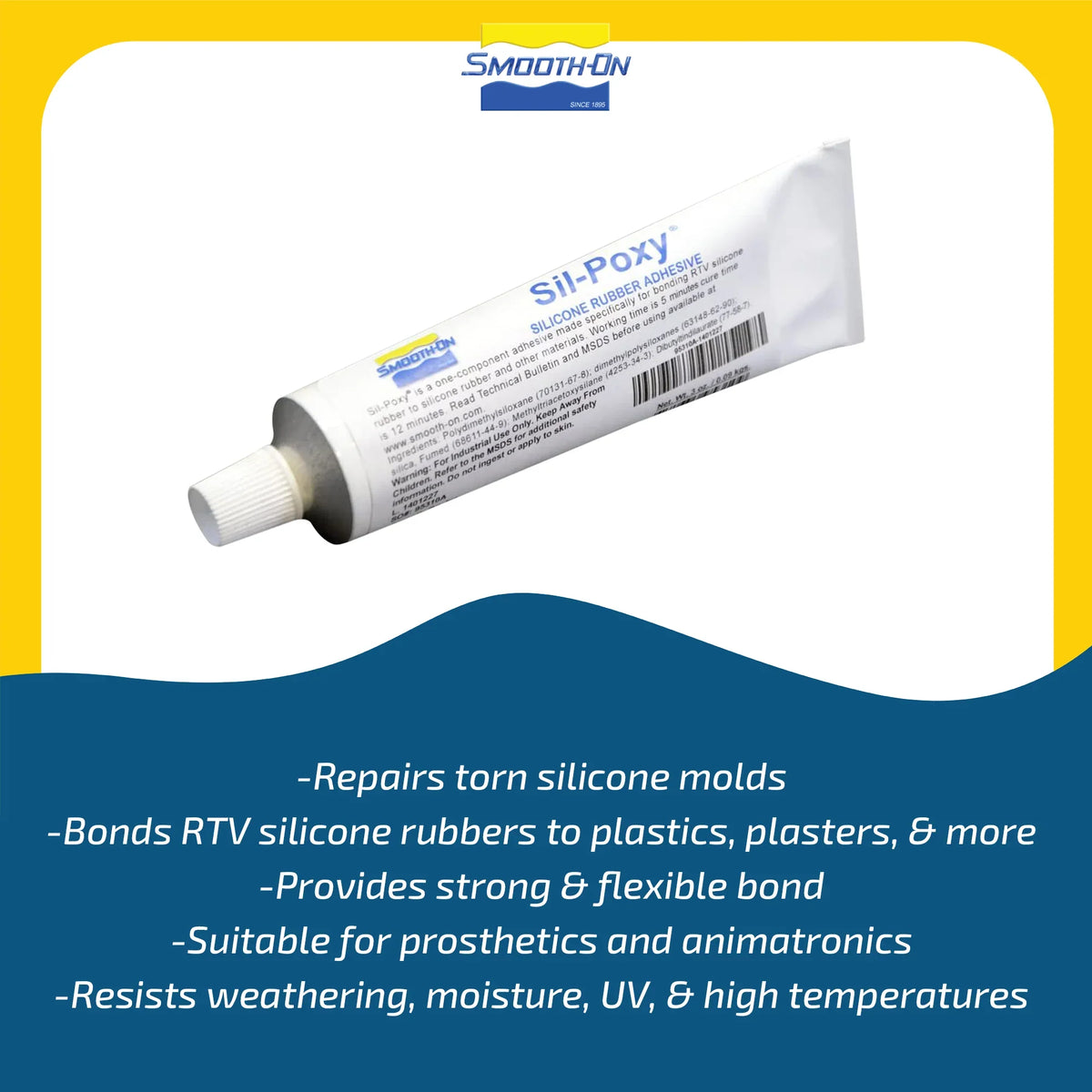 '- 3 - Rubber Tube Silicone SIL-Poxy Ounce Adhesive