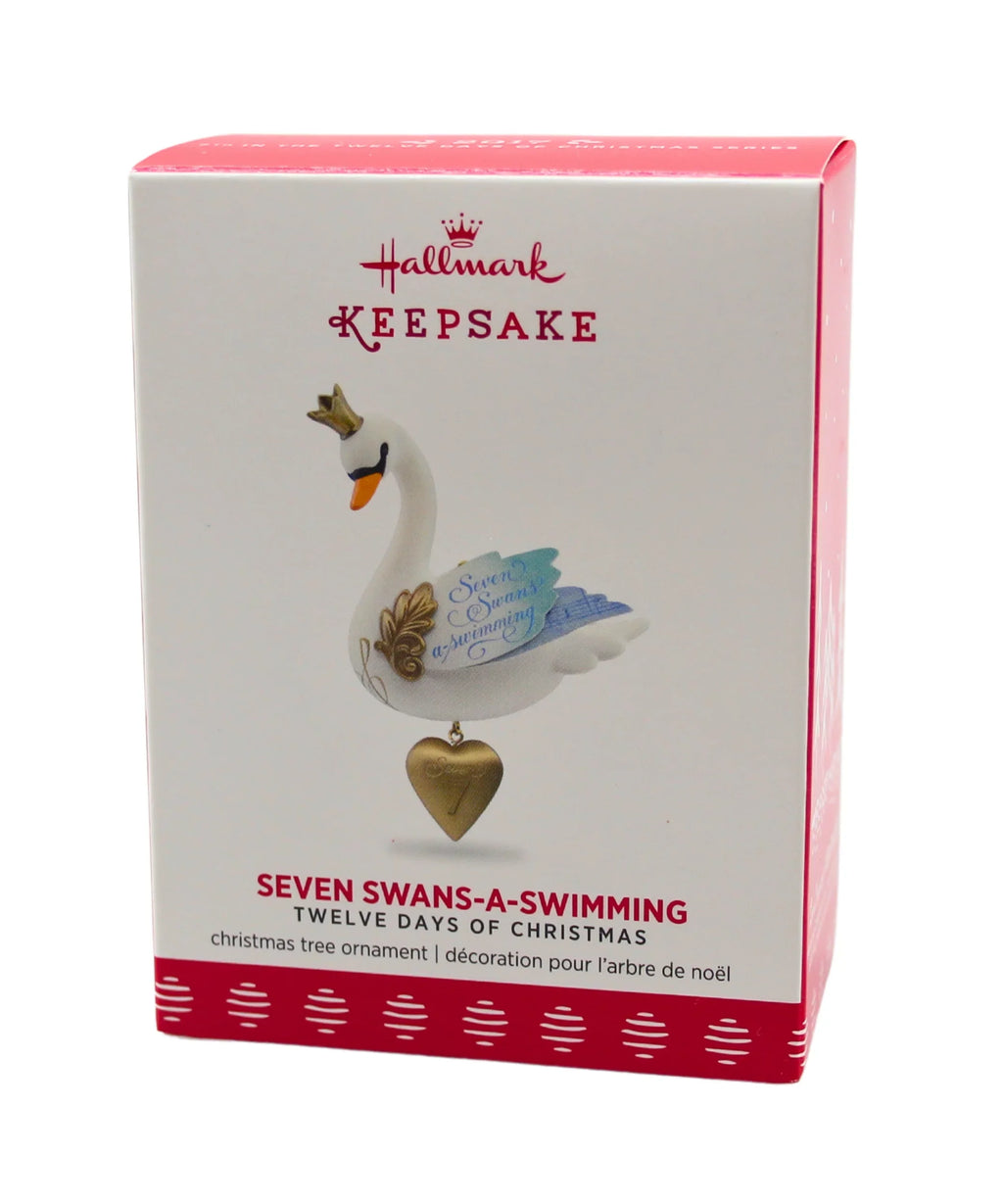 | 2017 of Ornament: Swimming QX9345 a Swans | Seven Christmas Hallmark 12 Days
