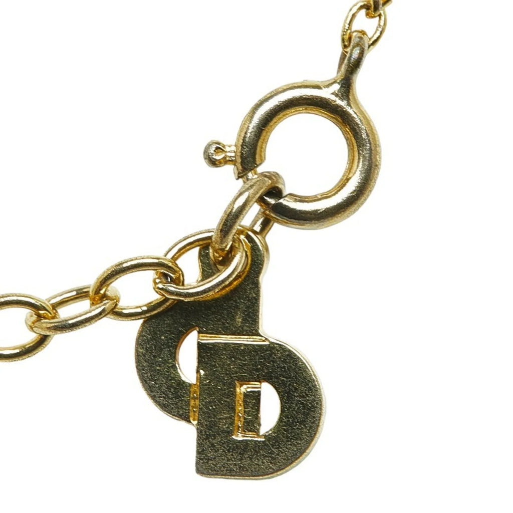 Gold Necklace Women's Dior Rhinestone Christian CD Pre-Owned Plated Heart (Good) Dior